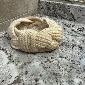 Cream Wool Knit Headband
